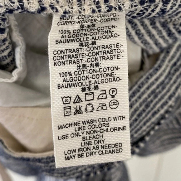 Free People, Light At Sunrise Crop Pants, Drawstring, Seersucker, Blue, Cream - Picture 7 of 7